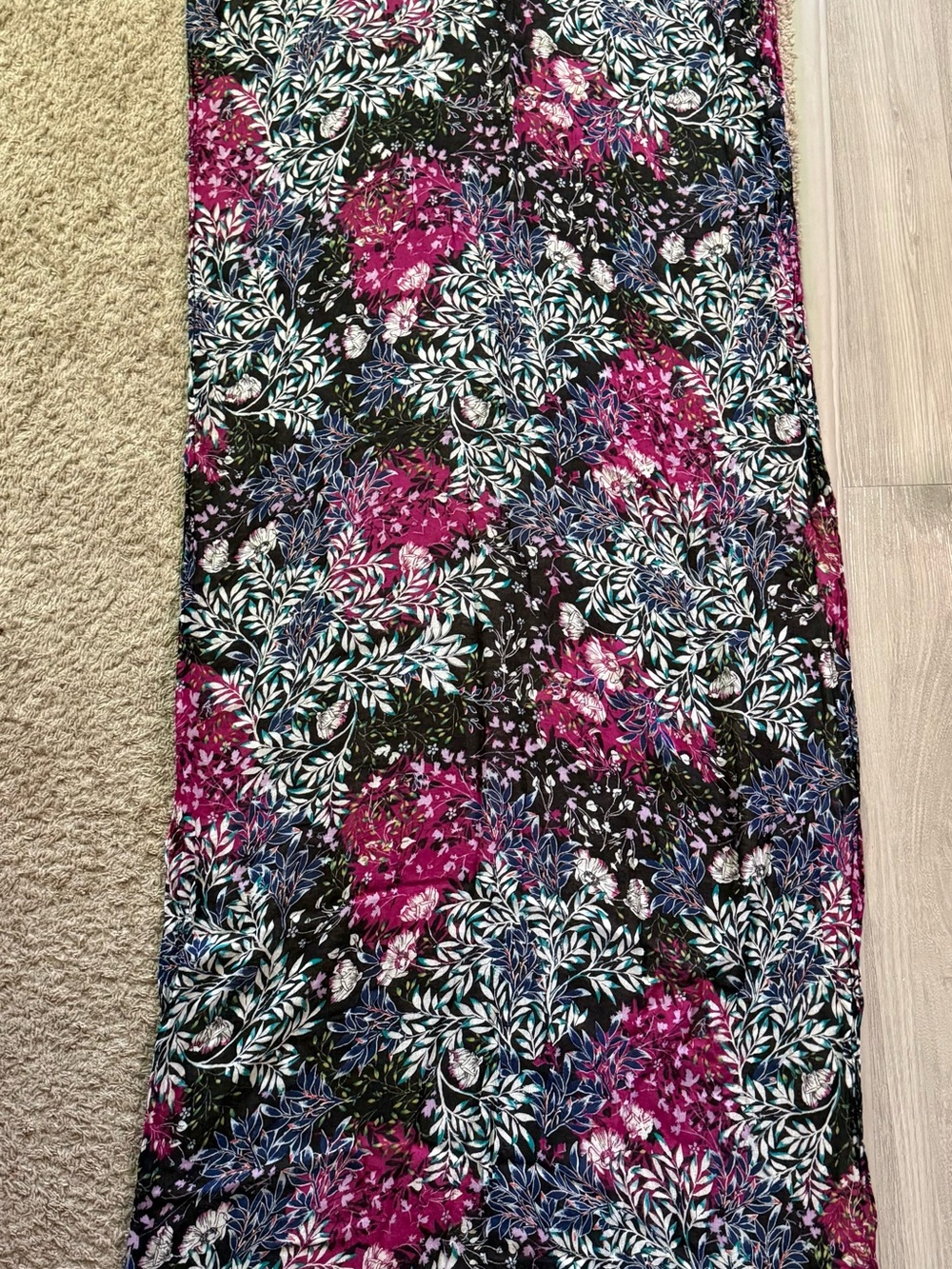 J. Jill Scarf with Magenta and Blue Floral Print